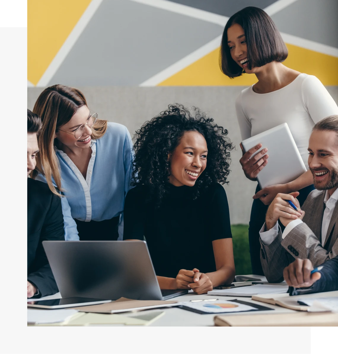 Group discussion in workplace setting